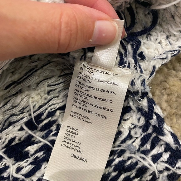 Free People Women’s Midnight Beach Pullover Sweater Blue Size XS Wide Sleeve - Picture 7 of 8